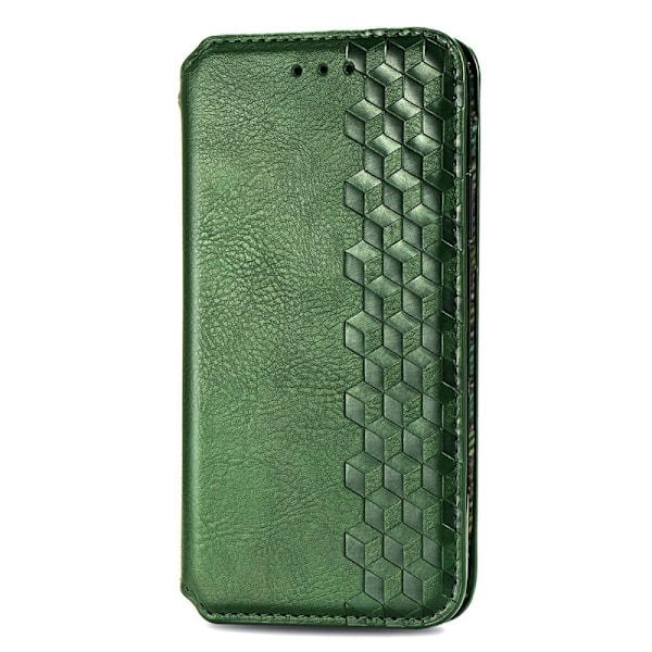 Läder Samsung Galaxy A23 fodral med romb-design - Grön Grön