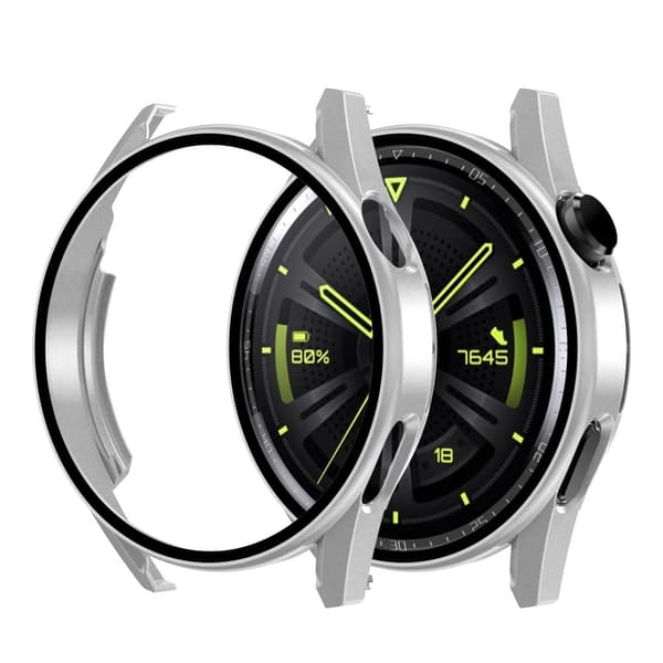 Huawei Watch GT 3 (42mm) electroplating frame with tempered glass - Silver Silvergrå