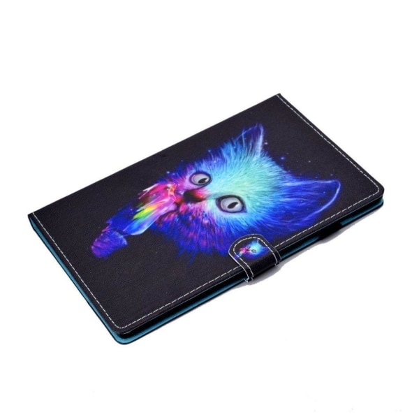 Lenovo Tab M10 FHD Plus pattern printing leather case - Cat Blue