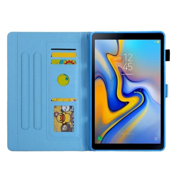 Samsung Galaxy Tab A 10.1 (2019) mönstrat läderfodral med flera vinklar - Prunkande Ananas multifärg