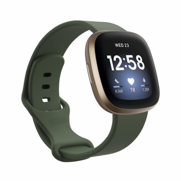 Fitbit Versa 3 / Sense silikon klockarmband - Dark grön Size: S Grön