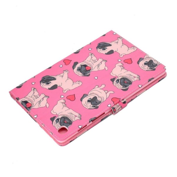 Samsung Galaxy Tab S5e mønster læder etui - Hund Pink