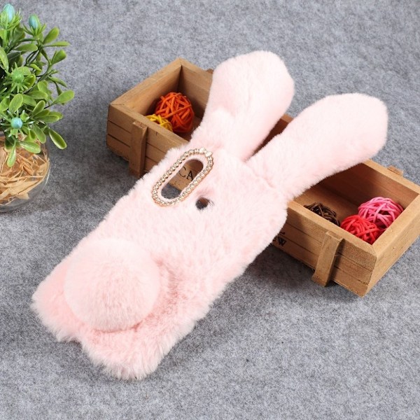 Fluffy Rabbit Huawei P30 Lite skal - Rosa Rosa