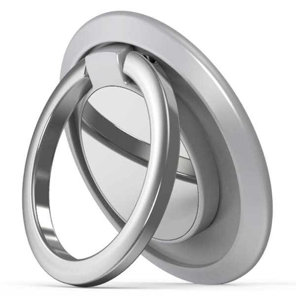 Universaali magneettinen pyörivä puhelinrenkaan pidike - Hopea Silver grey