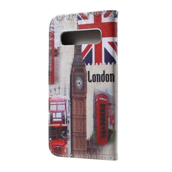 Samsung Galaxy S10 kryds tekstur læder flip etui - London Elementer Multicolor