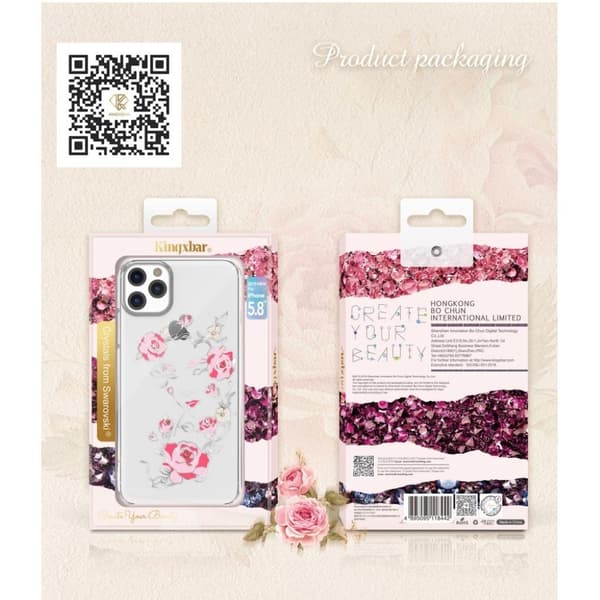 Kingxbar iPhone 11 Pro Max Fairy Rhinestone Etui - Sølv Silver grey