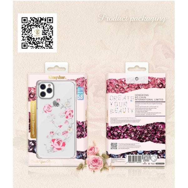 Kingxbar iPhone 11 Pro Max Fairy Rhinestone-fodral - Silver Silvergrå