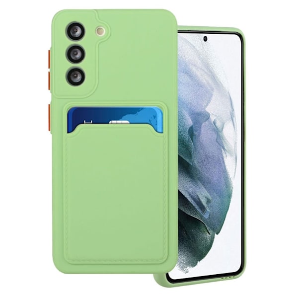 Card Holder Suojakuori For Samsung Galaxy S21 Plus - Vaaleanvihreä Green