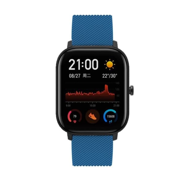 Amazfit Youth twill klockarmband i silikon - Mörkblå Blå