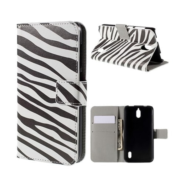 Moberg Läderfodral med Korthållare för Huawei Y625 - Zebra Ränder multifärg