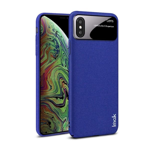IMAK iPhone Xs Max beskyttelses deksel av plastikk med matt overflate - blå Blue