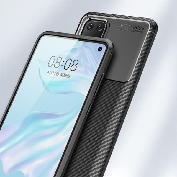 Carbon Shield Huawei P40 deksel - Sort Black