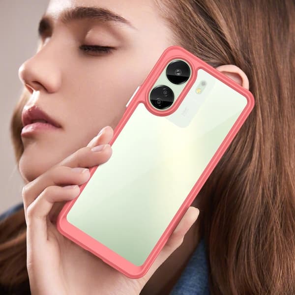 Xiaomi Redmi 13C / Xiaomi Poco C65 älykäs akryylikansi - Punainen Red