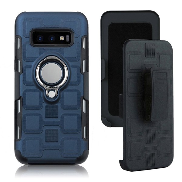 Samsung Galaxy S10 geometriskt hybrid fodral - Mörkblå Blå