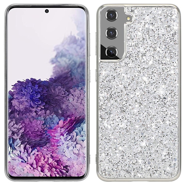 Glitter Samsung Galaxy S21 FE kotelot - Hopea Silver grey