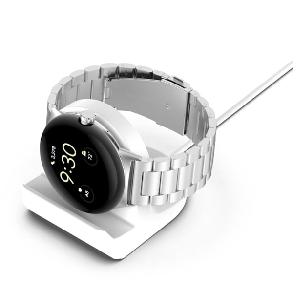 Google Pixel Watch laddningsbas i silikon - Vit Vit