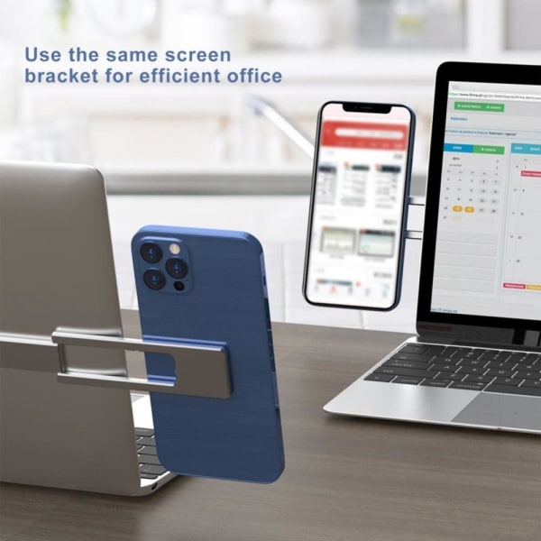 Universaali alumiininen magneettinen kannettavan tietokoneen ja näytön puhelimen kiinnike - Harmaa Silver grey
