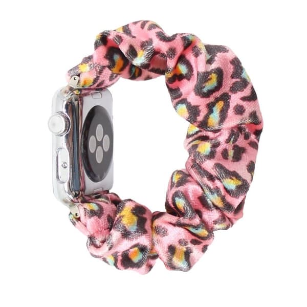 Apple Watch Series 6 / 5 44mm pulserende hårbåndsarmbånd - Rosa Leopardmønster Pink