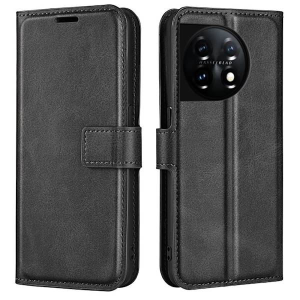 Plånboksfodral i Läder till OnePlus 11 - Svart Svart