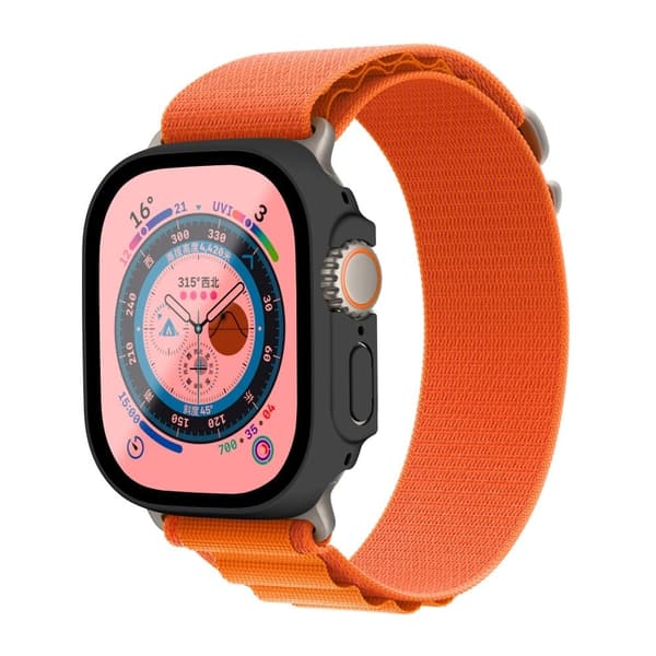 Apple Watch Ultra -kuori karkaistulla lasilla - Musta Black
