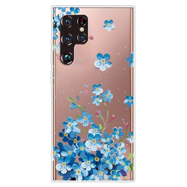Deco Samsung Galaxy S22 Ultra skal - Blå Blommor Blå