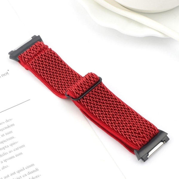 Fitbit Ionic wave pattern nylon watch strap - Red Red
