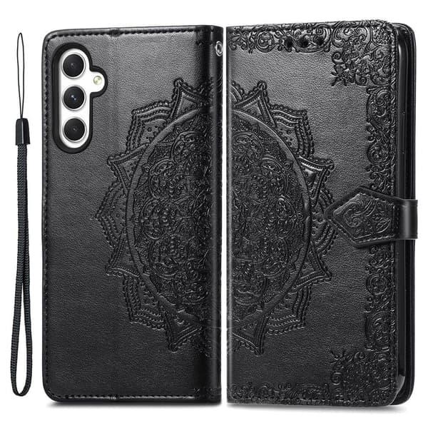 Mandala Samsung Galaxy A25 læderetui - Sort Black