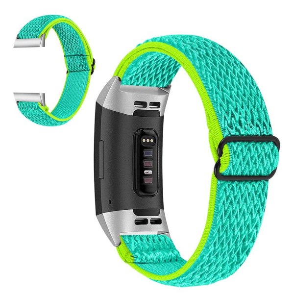 Fitbit Charge 3 nylon sports style watch strap - Yellow / Green Grön