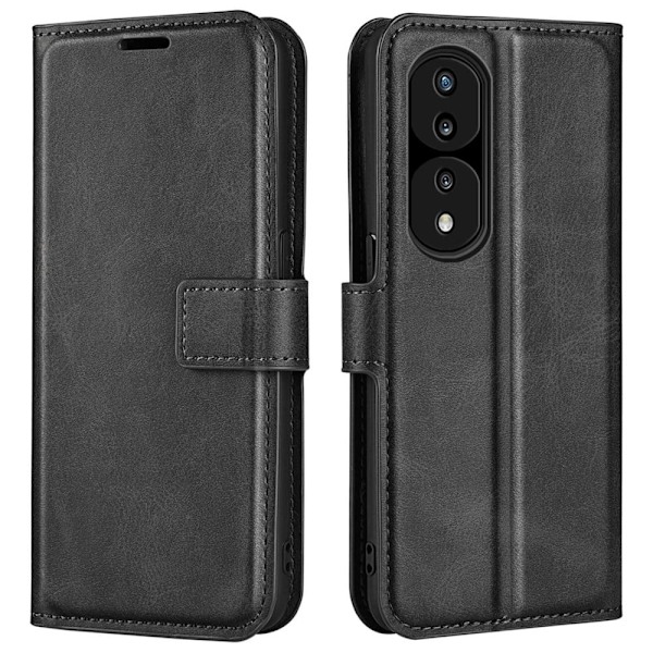 Hållbart konstläder Honor 70 fodral med plånbok - Svart Svart