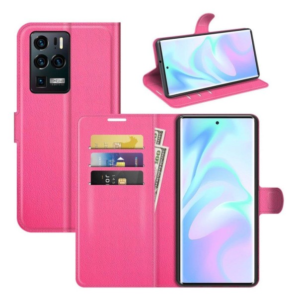 Classic ZTE Axon 30 Ultra 5G flip kuoret - Ruusu Pink