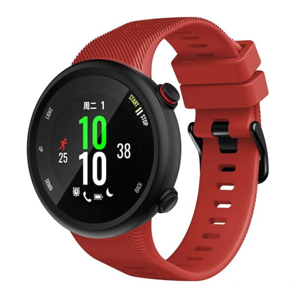 Garmin Forerunner 45S hållbart svart klockarmband i silikon med spänne - Röd Röd