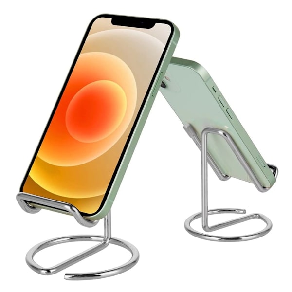 Universal galvaniseret telefon- og tabletholder - Sølv Silver grey