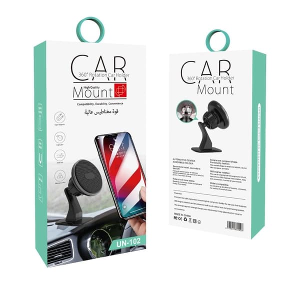 Universal UN-102 drejelig magnetisk telefonholder Black
