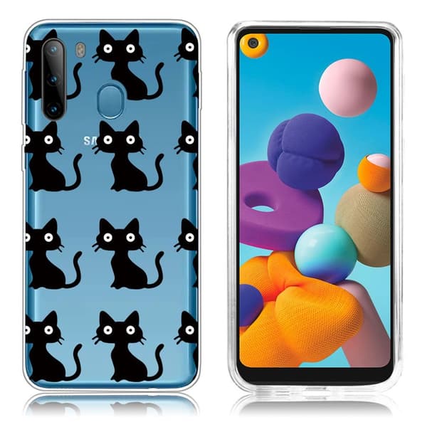 Deco Samsung Galaxy A21 skal - Svart Katt Svart