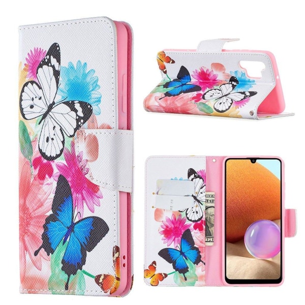 Wonderland Samsung Galaxy A32 Flip Etui - Livlige Sommerfugle Multicolor