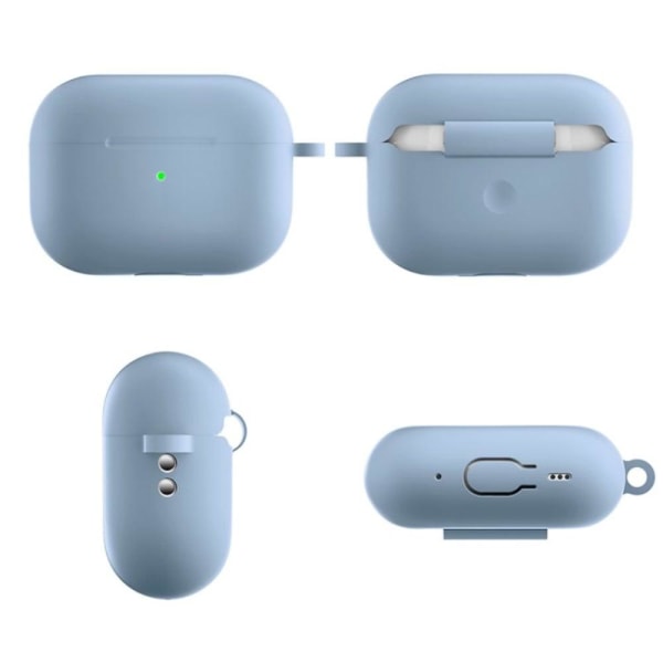 AirPods Pro 2 silikonfodral med spänne - Baby Blå Blå