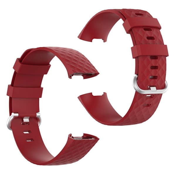 Fitbit Charge 3 / 4 holdbart urrem - Rød Red