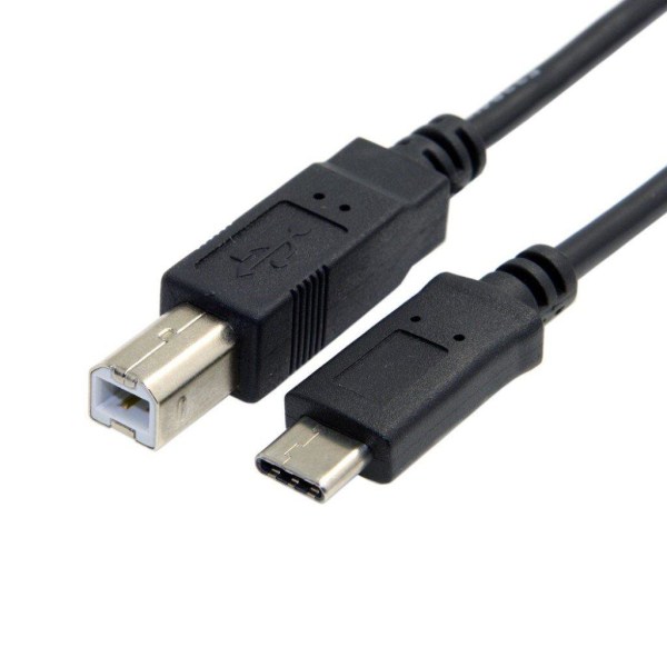 USB-C USB 3.1 Tyyppi C Uros - USB 2.0 B Tyyppi Uros Datakaapeli Black