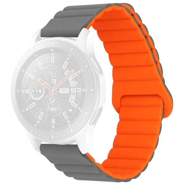 20 mm universal urrem i silikone - Grå / Orange Silver grey