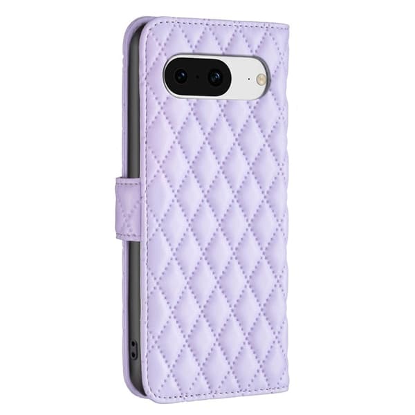 Rombemønster, matt flip-deksel for Google Pixel 8 - Lilla Purple