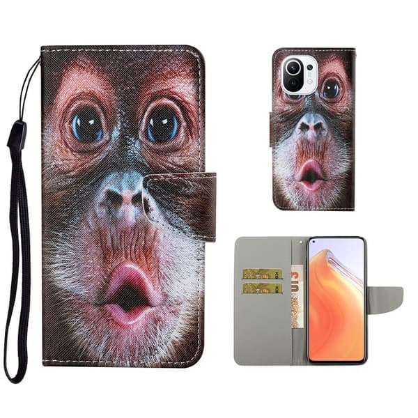 Wonderland Xiaomi Mi 11 Flip Etui - Monkey Brown