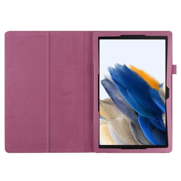 Foldbart etui med Lichi-tekstur til Samsung Galaxy Tab A8 10.5 (2021) - Lilla Purple