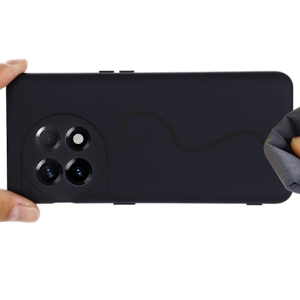 Matte Liquid silikone cover til OnePlus 11 - Sort Black