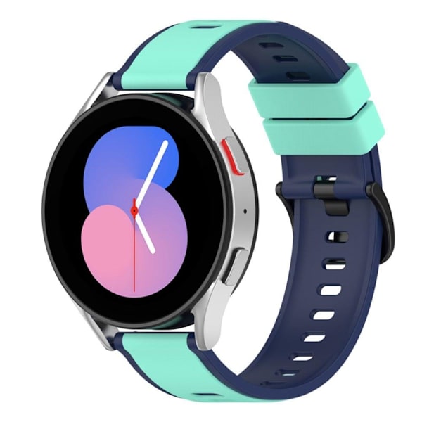 22 mm universellt dubbelfärgat klockarmband i silikon - Teal Grön / Blå Grön