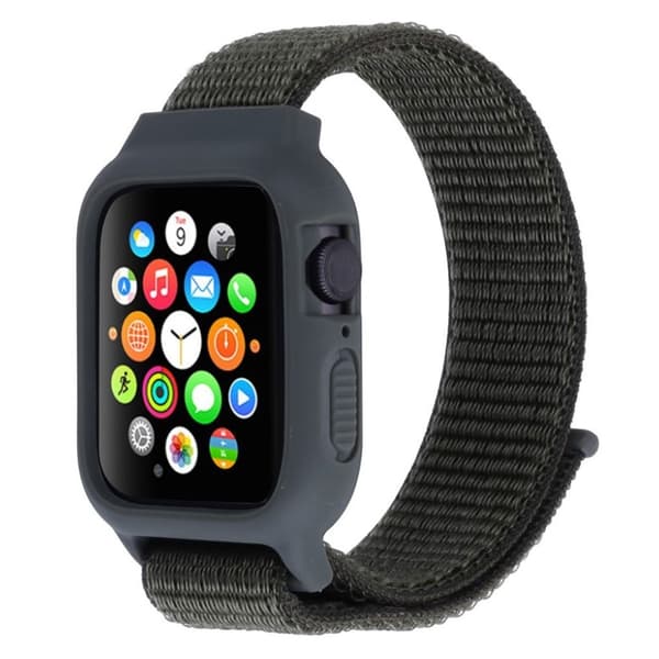 Apple Watch Series 5 44mm nylonkellonauha - Cargo Khaki Black