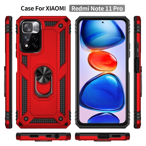 Bofink Combat Xiaomi Redmi Note 11 Pro / 11 Pro Plus Suojakotelo - Punainen Red