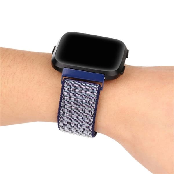 FitBit Versa Nailon Vaihtoranneke Tarra Kiinnitys - Sininen Blue