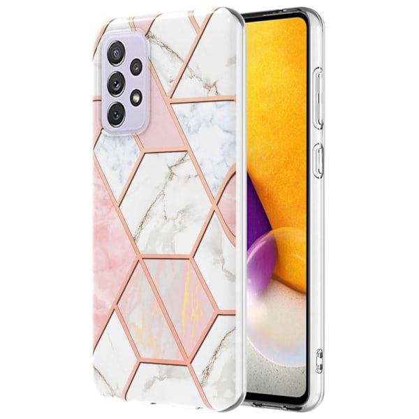 Marmordesign Samsung Galaxy A73 deksel - Rosa / Hvit Multicolor
