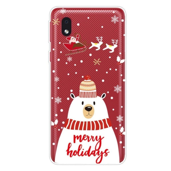 Christmas Samsung Galaxy A01 Core fodral - isbjörn with Scarf Vit