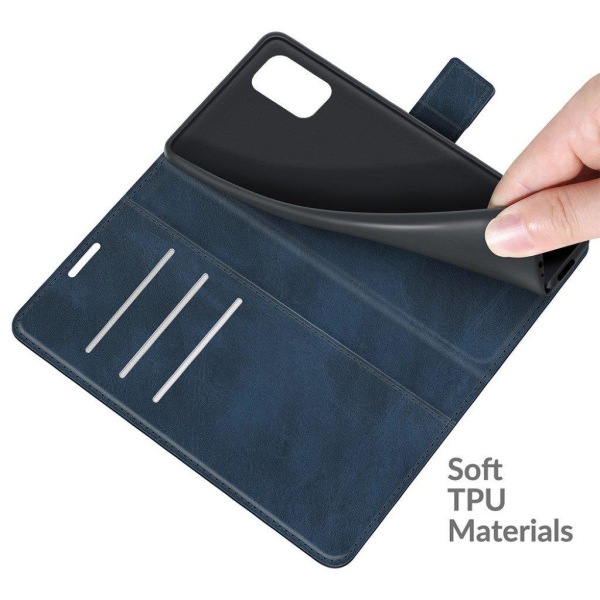 Hållbart konstläder ZTE Blade V2020 Smart fodral med plånbok - B Blå